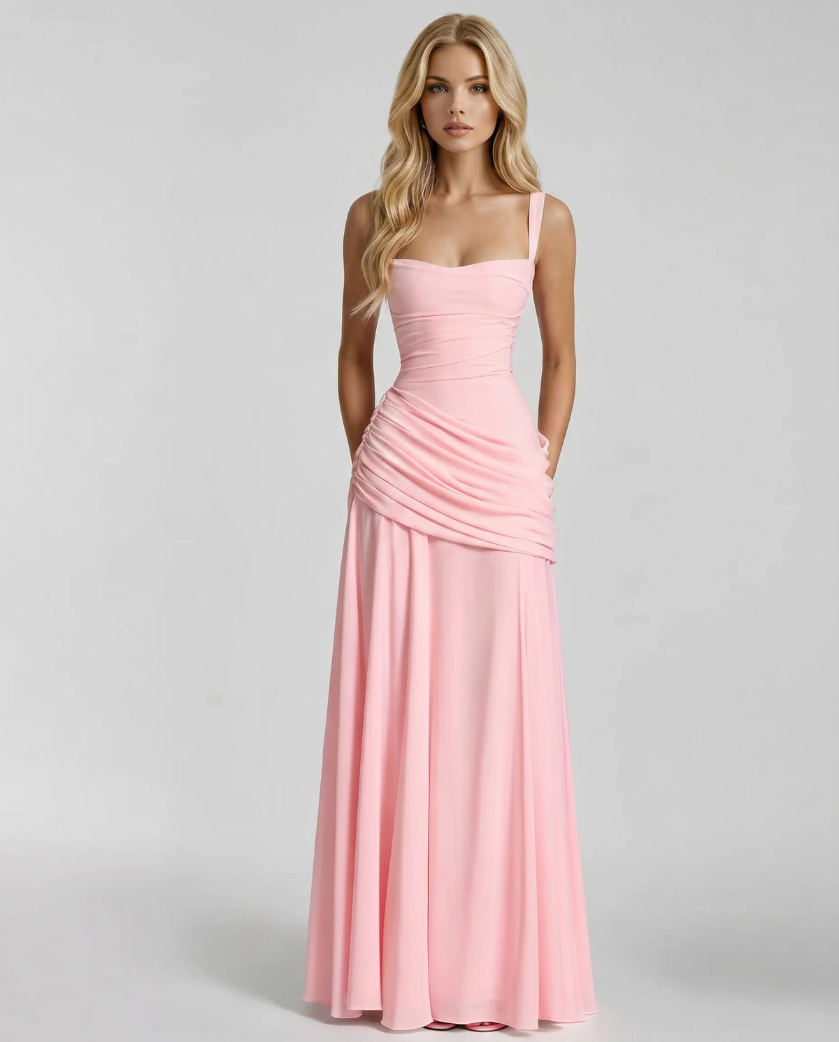 Roisin Ruched Wedding Guest Maxi Dress