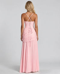 Roisin Ruched Wedding Guest Maxi Dress