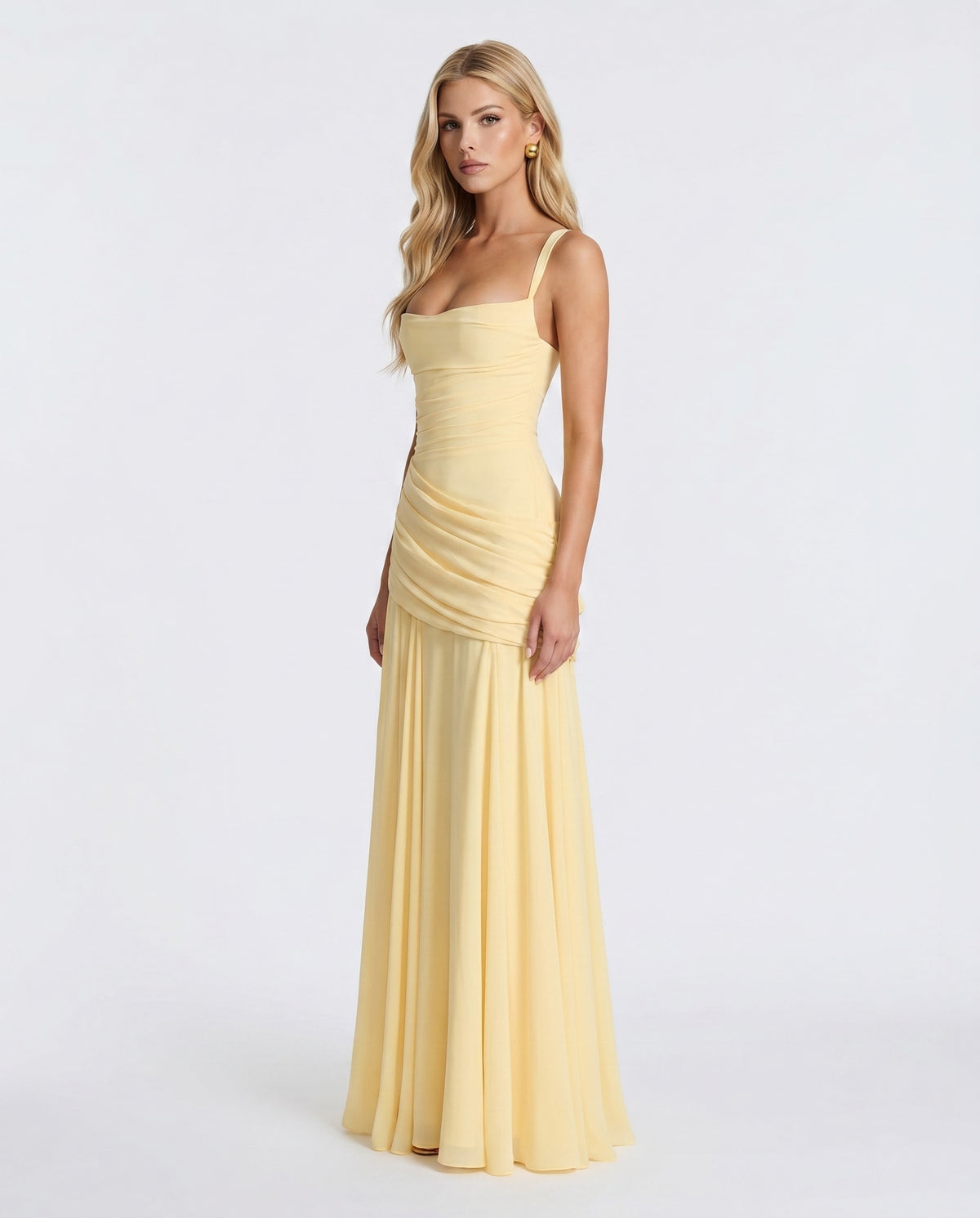 Roisin Ruched Wedding Guest Maxi Dress