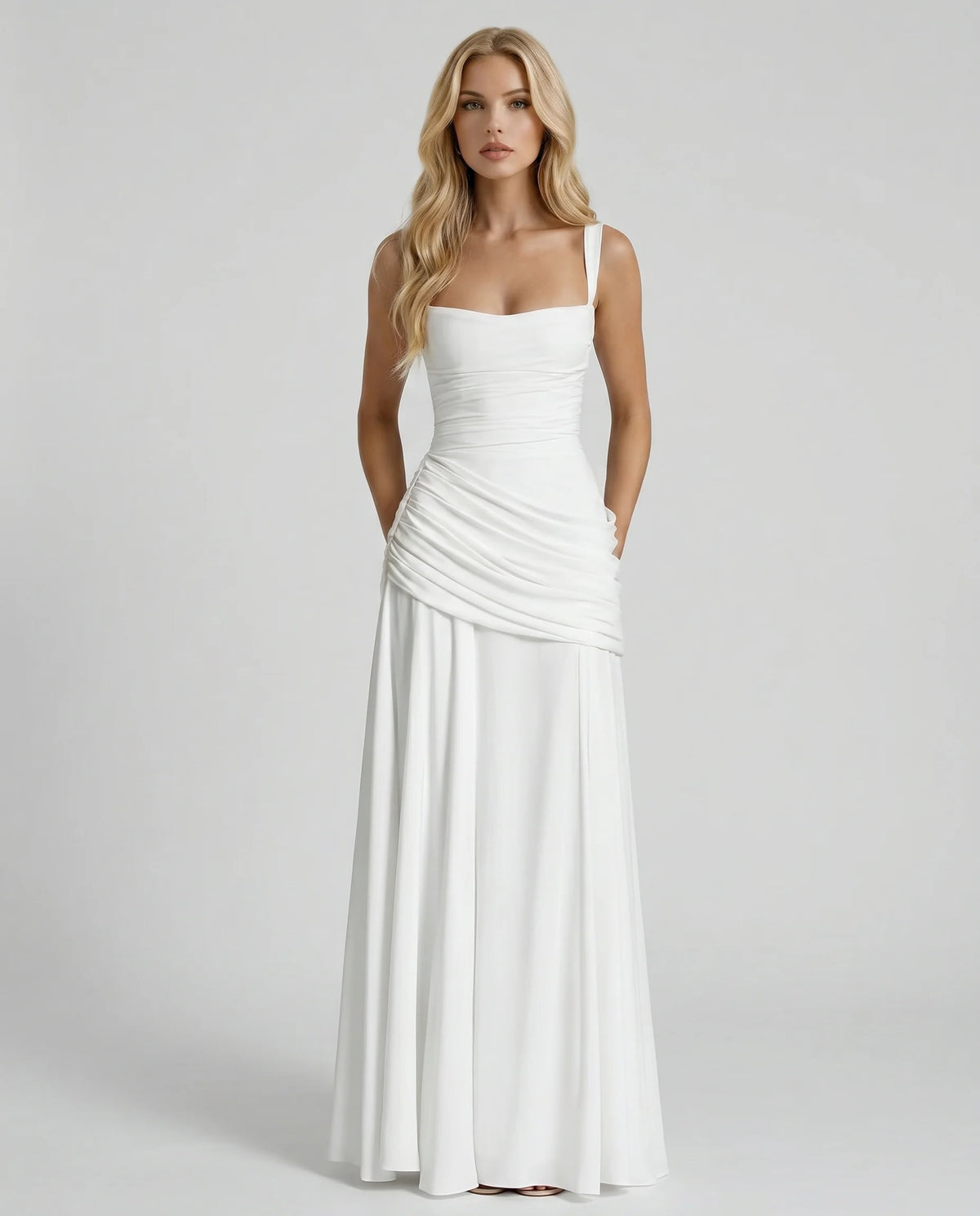Roisin Ruched Wedding Guest Maxi Dress
