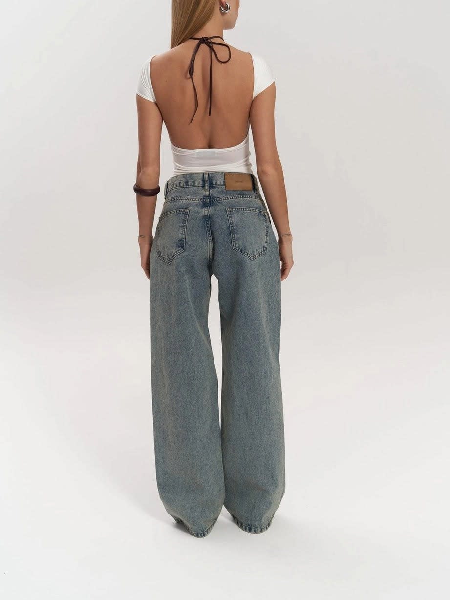 Piper High Waisted Wide Leg Jeans with Mesh Panels_3