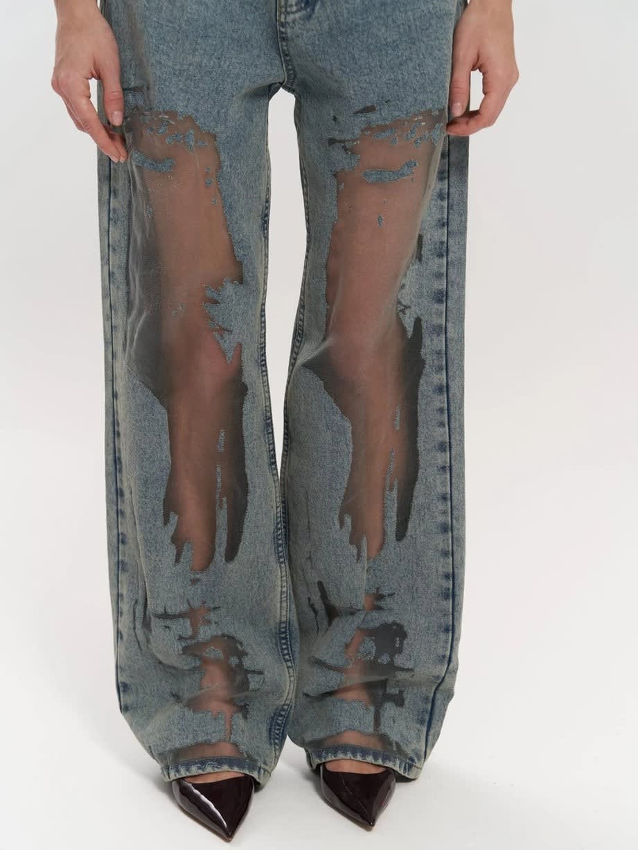 Piper High Waisted Wide Leg Jeans with Mesh Panels_5