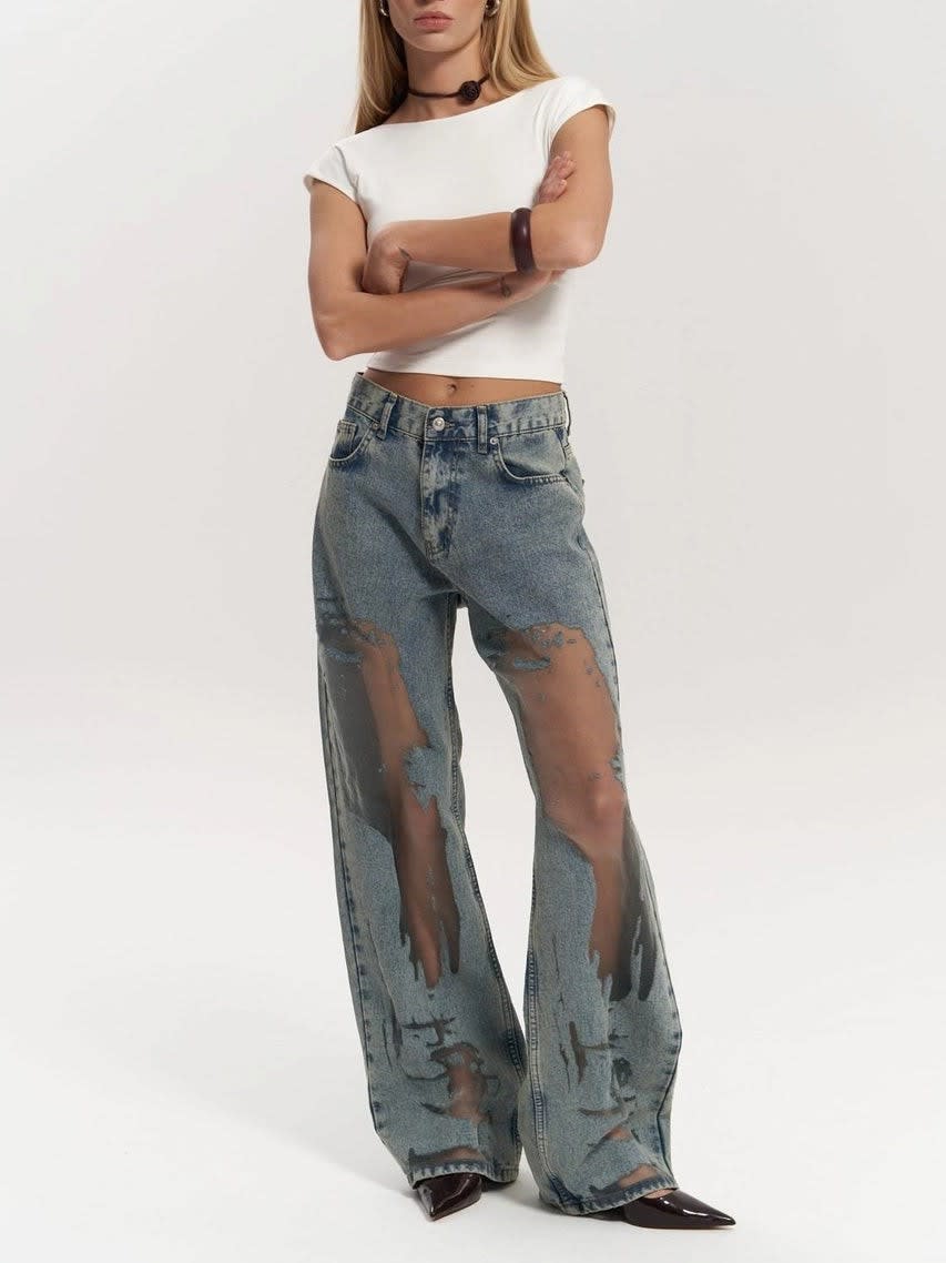 Piper High Waisted Wide Leg Jeans with Mesh Panels_6