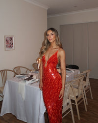 Aisling Sequin Wedding Guest Backless Maxi Dress