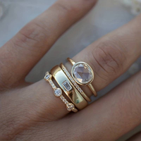 Seraphina West Vintage Gold Zirconia Stacking Ring Set