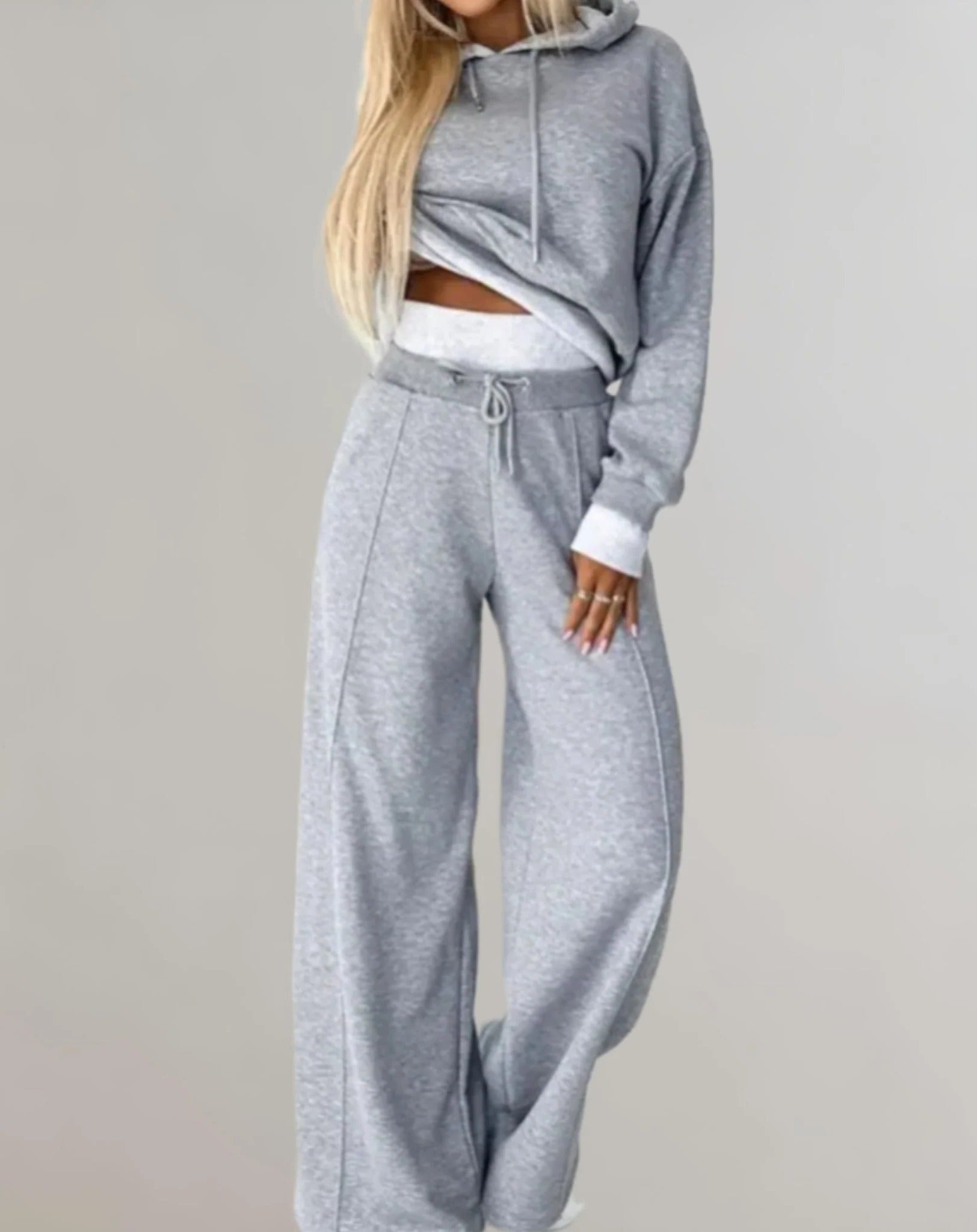 Caprice Cropped Hoodie Two-Piece Set