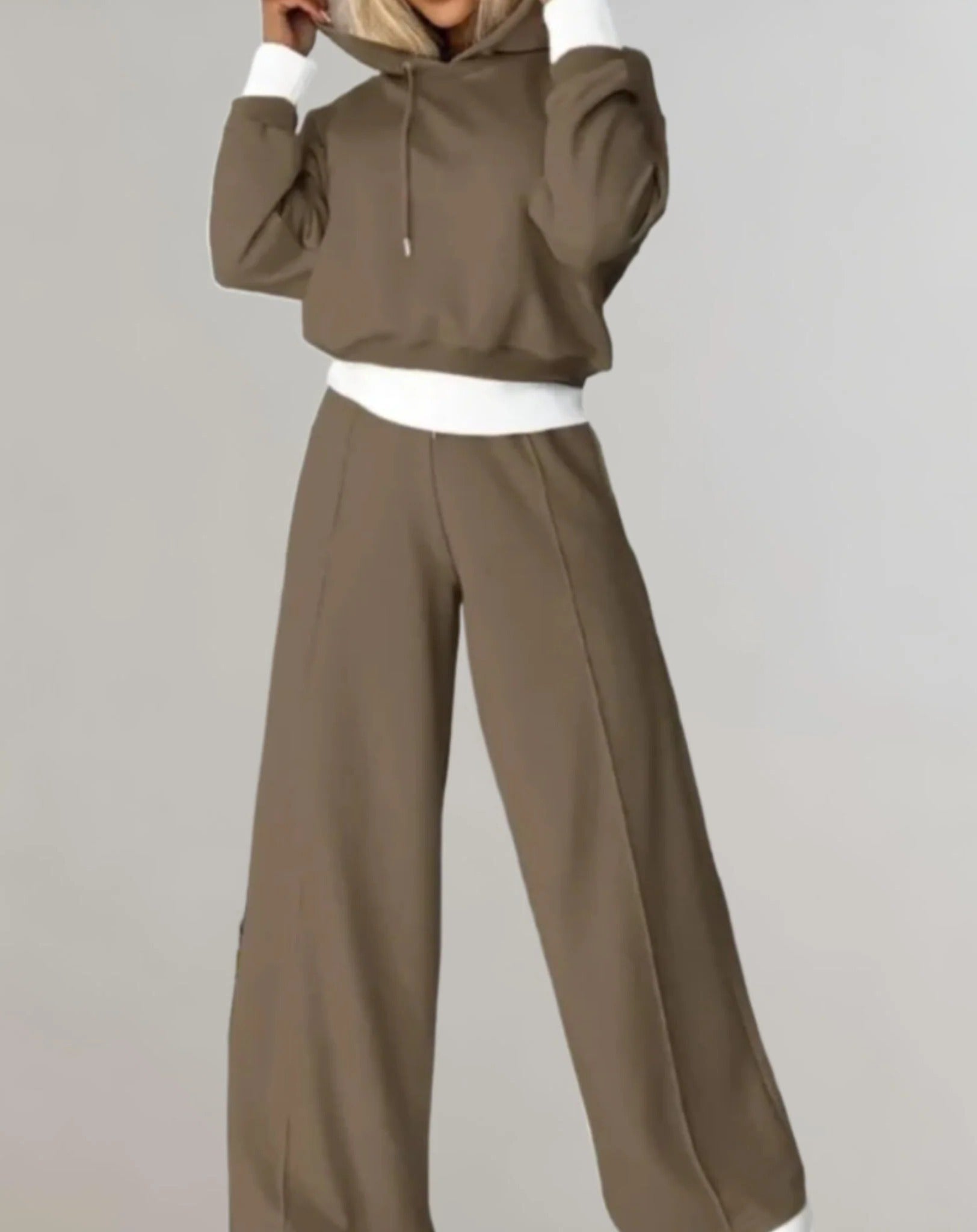 Caprice Cropped Hoodie Two-Piece Set
