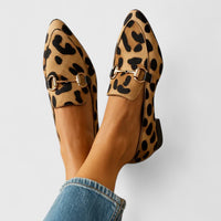 Maisie Leopard Print Pointed Toe Loafers