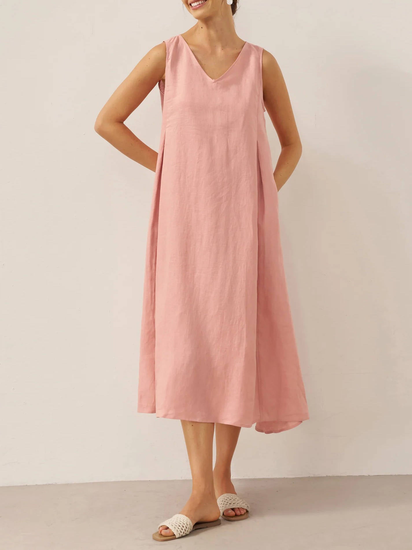 Berenice Linen Sleeveless Maxi Dress
