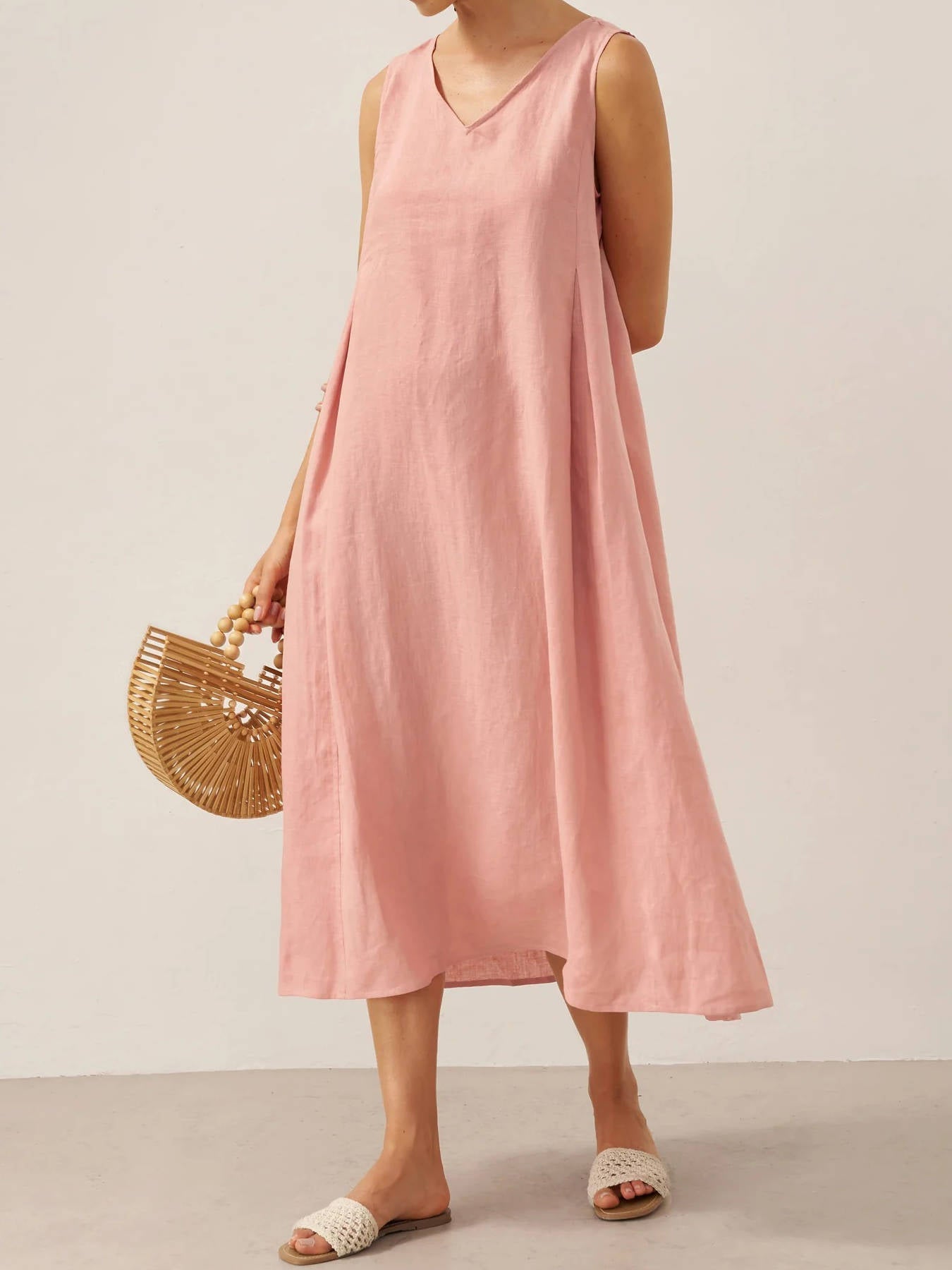 Berenice Linen Sleeveless Maxi Dress_8