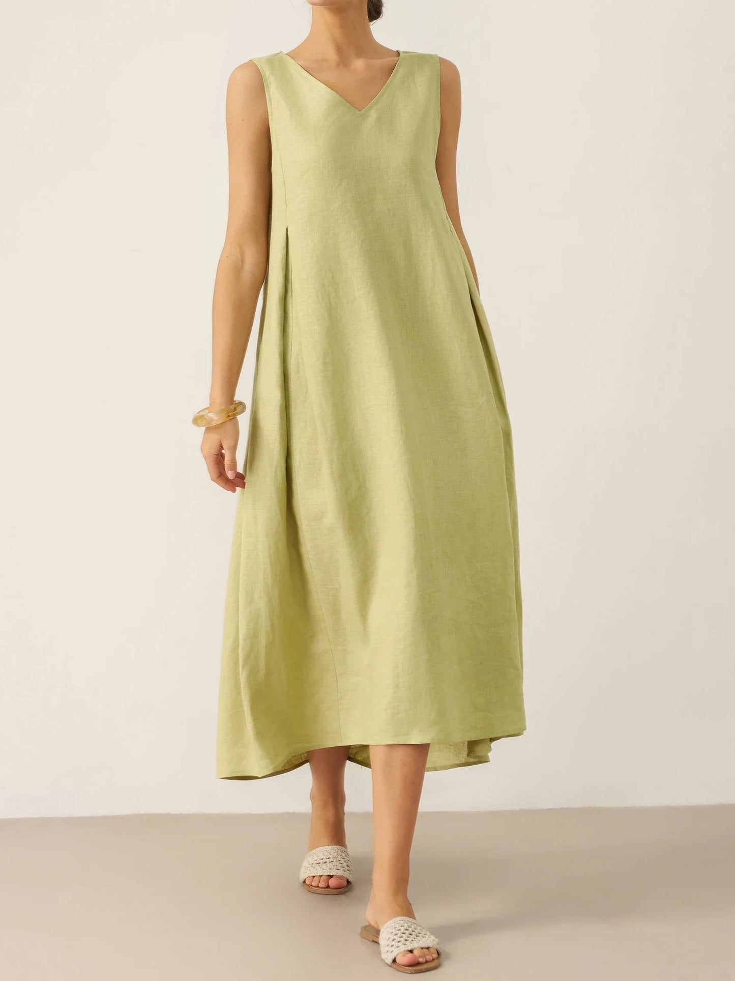 Berenice Linen Sleeveless Maxi Dress_2