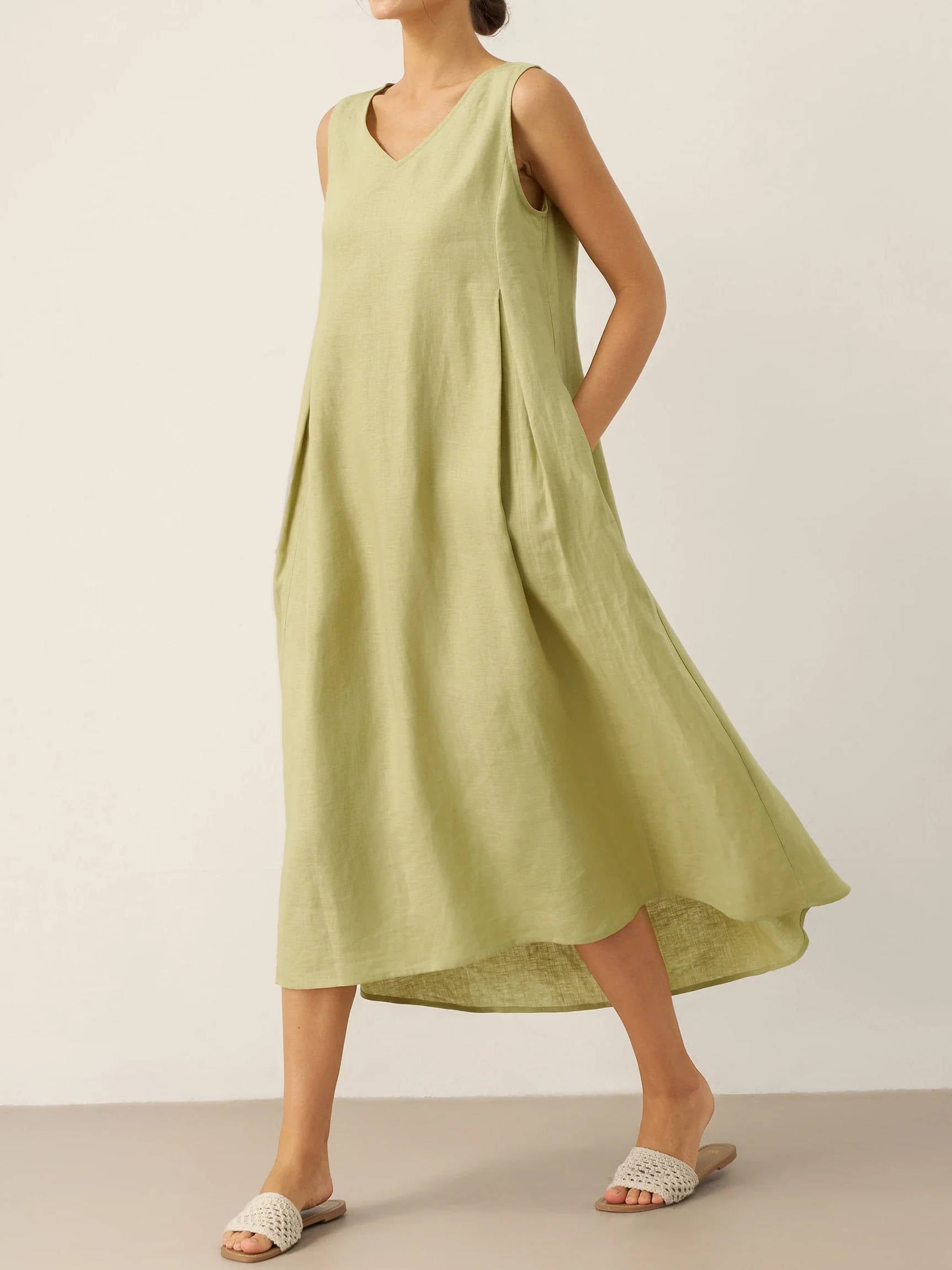 Berenice Linen Sleeveless Maxi Dress