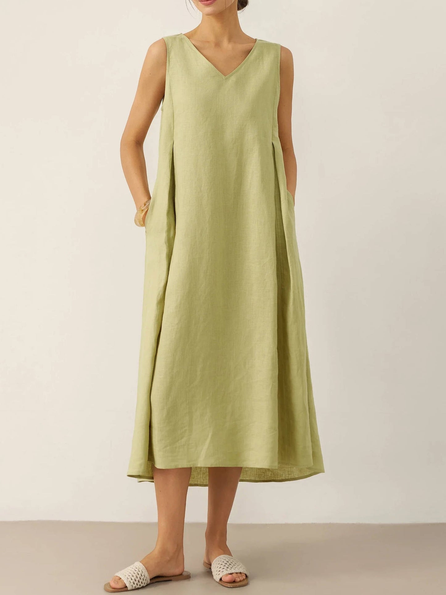 Berenice Linen Sleeveless Maxi Dress_3