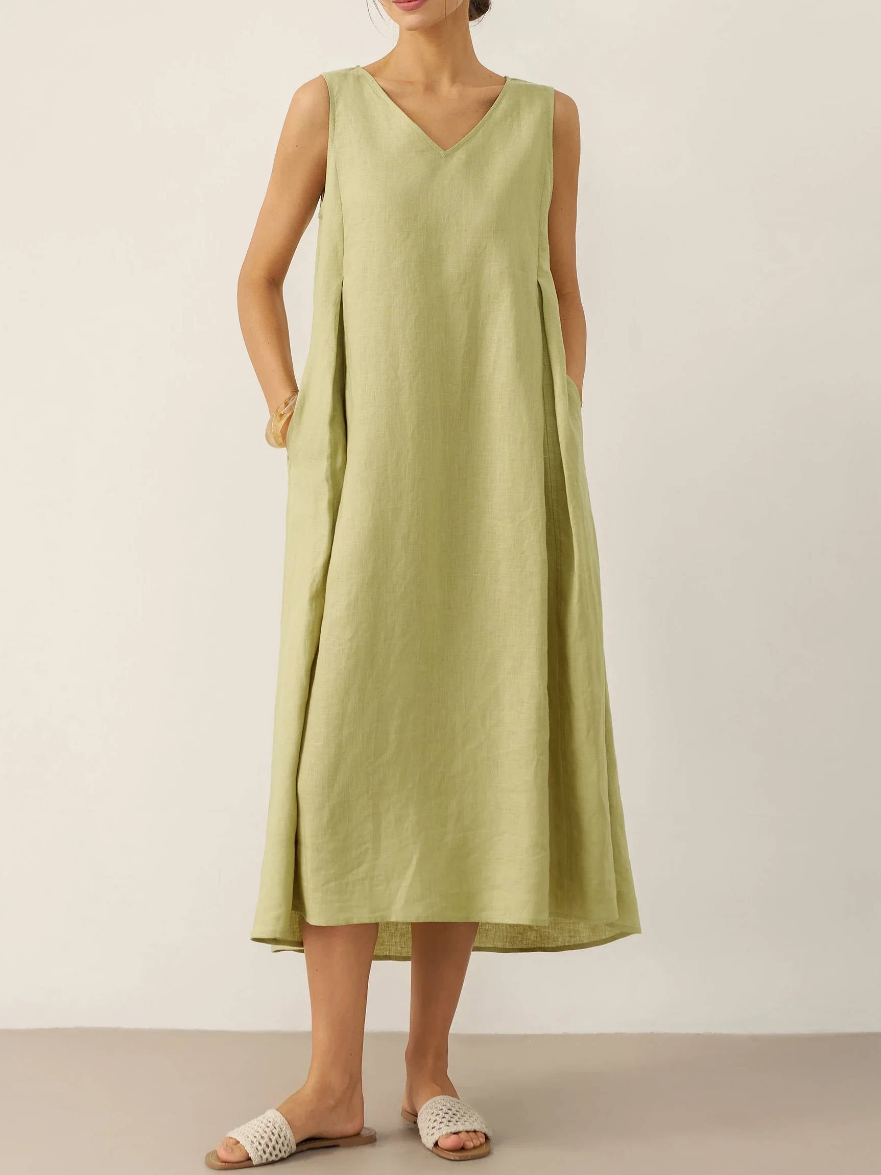 Berenice Linen Sleeveless Maxi Dress