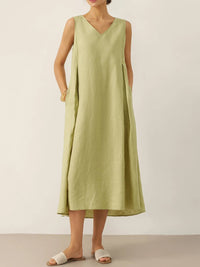 Berenice Linen Sleeveless Maxi Dress