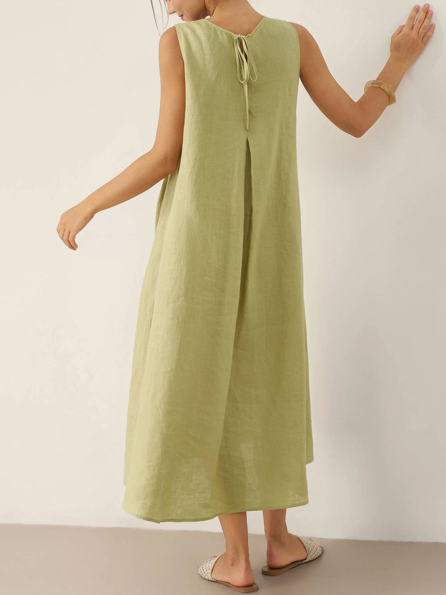 Berenice Linen Sleeveless Maxi Dress_5