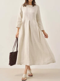 Apolline Linen Pleated Maxi Dress