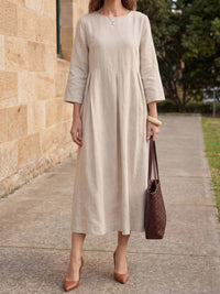 Apolline Linen Pleated Maxi Dress