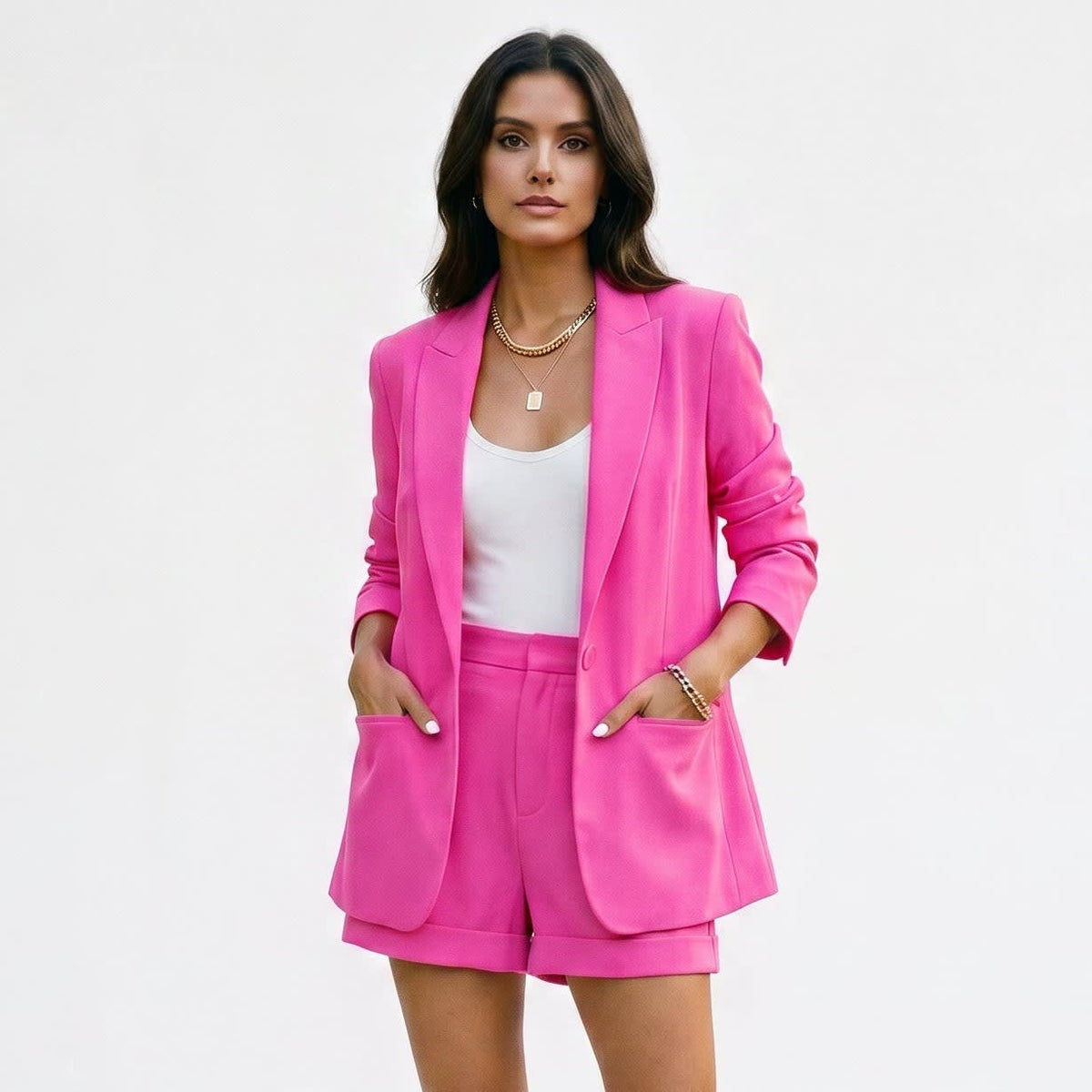 Nicola Tailored Two Piece Blazer and Shorts Set_3