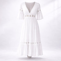 Irene Cotton Blend Lace Midi Dress
