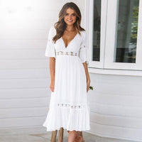 Irene Cotton Blend Lace Midi Dress