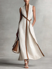 Millie Wrap V-Neck Sleeveless Maxi Dress