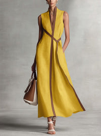 Millie Wrap V-Neck Sleeveless Maxi Dress