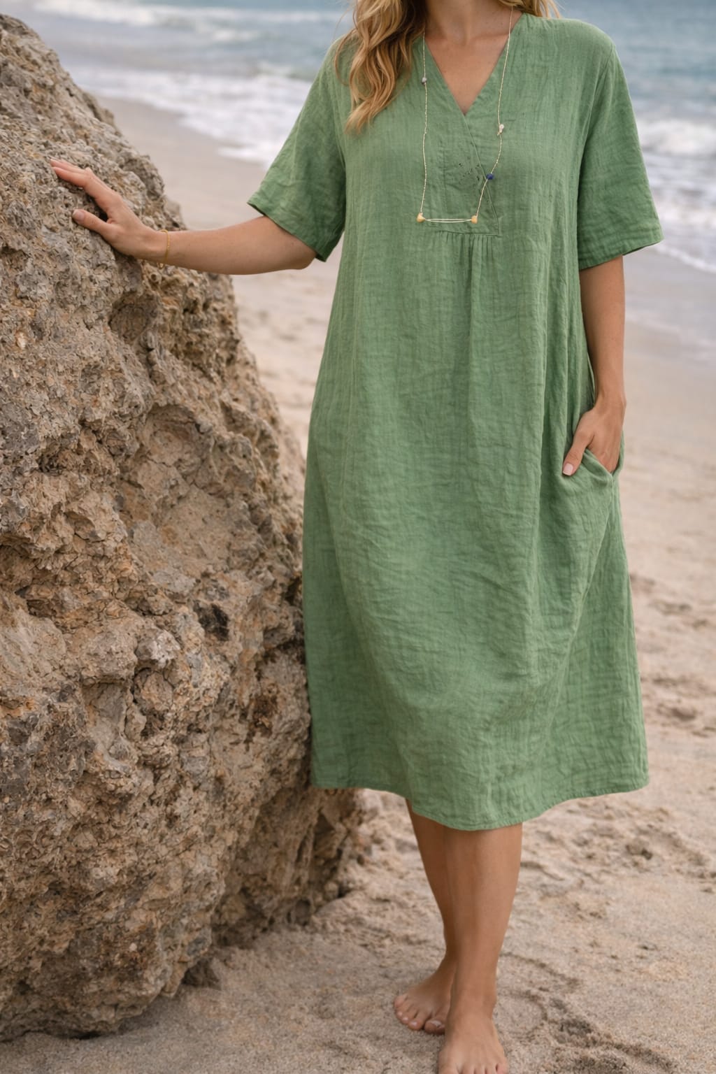 Bridget Breathable Kaftan Midi Dress_2