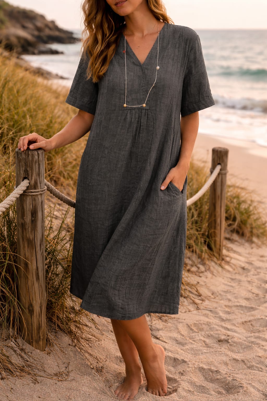 Bridget Breathable Kaftan Midi Dress
