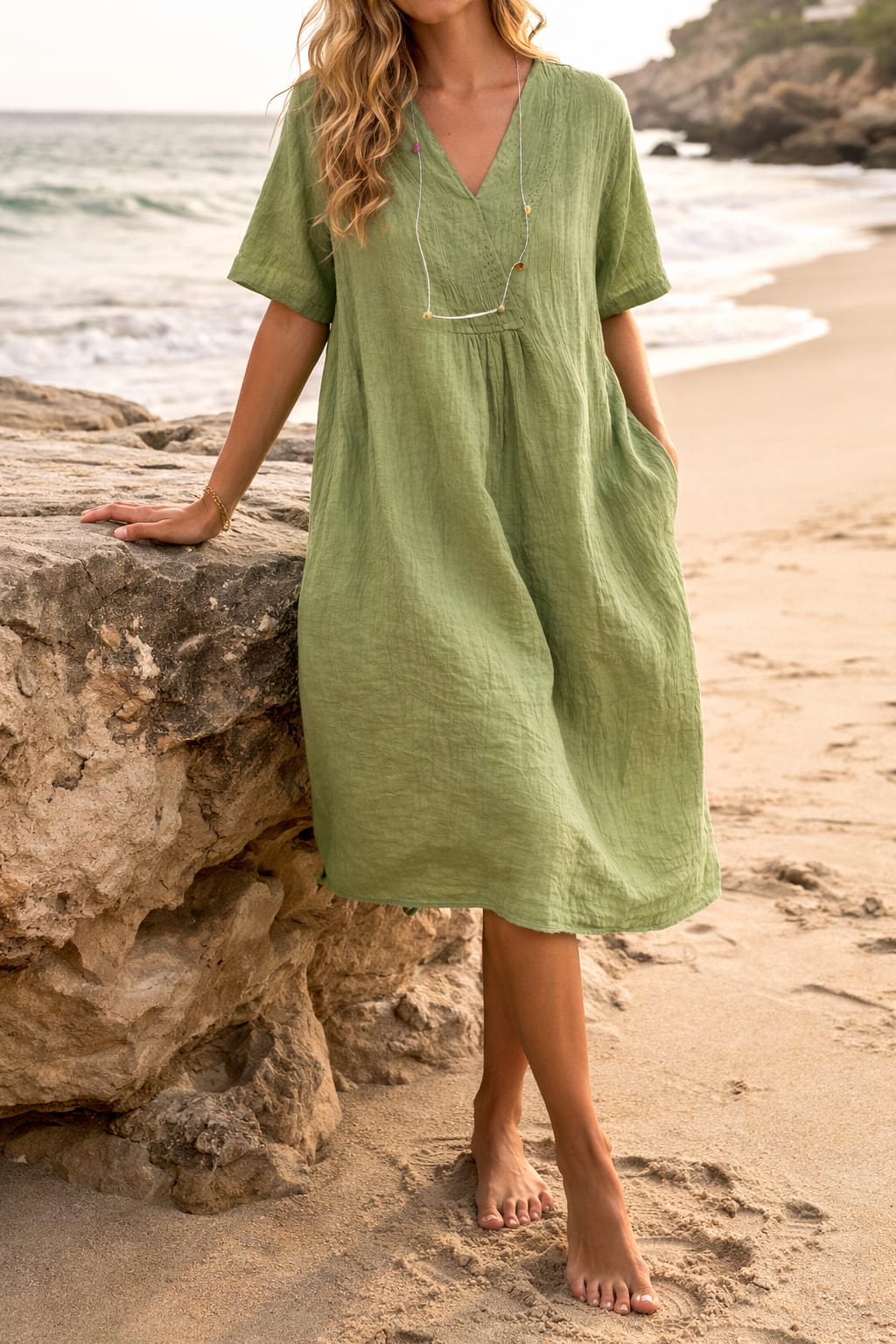 Bridget Breathable Kaftan Midi Dress_5