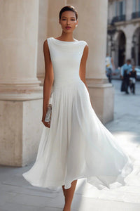 Annabelle Cowl Neck Flowy Wedding Guest Midi Dress