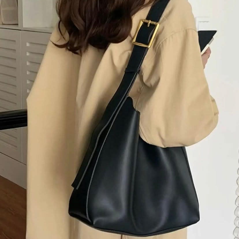 Dorothy Buckle Strap Slouchy Shoulder Bag