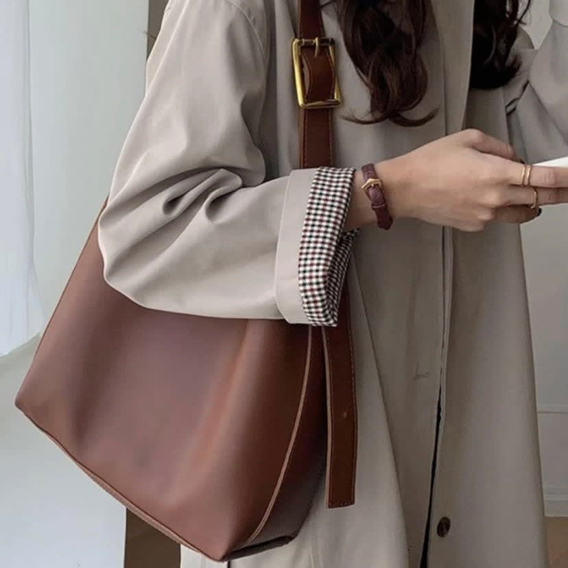 Dorothy Buckle Strap Slouchy Shoulder Bag