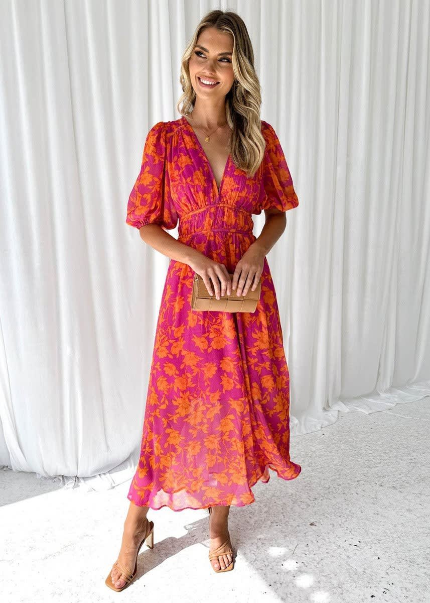 Dorothea Floral Belted Wedding Guest Maxi Dress_2