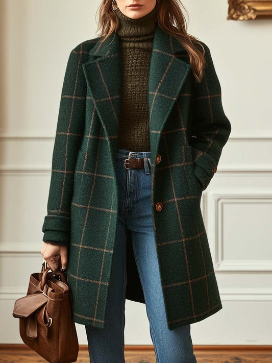 Liana Wool Blend Check Coat_1