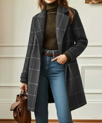 Liana Wool Blend Check Coat