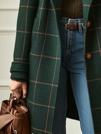 Liana Wool Blend Check Coat