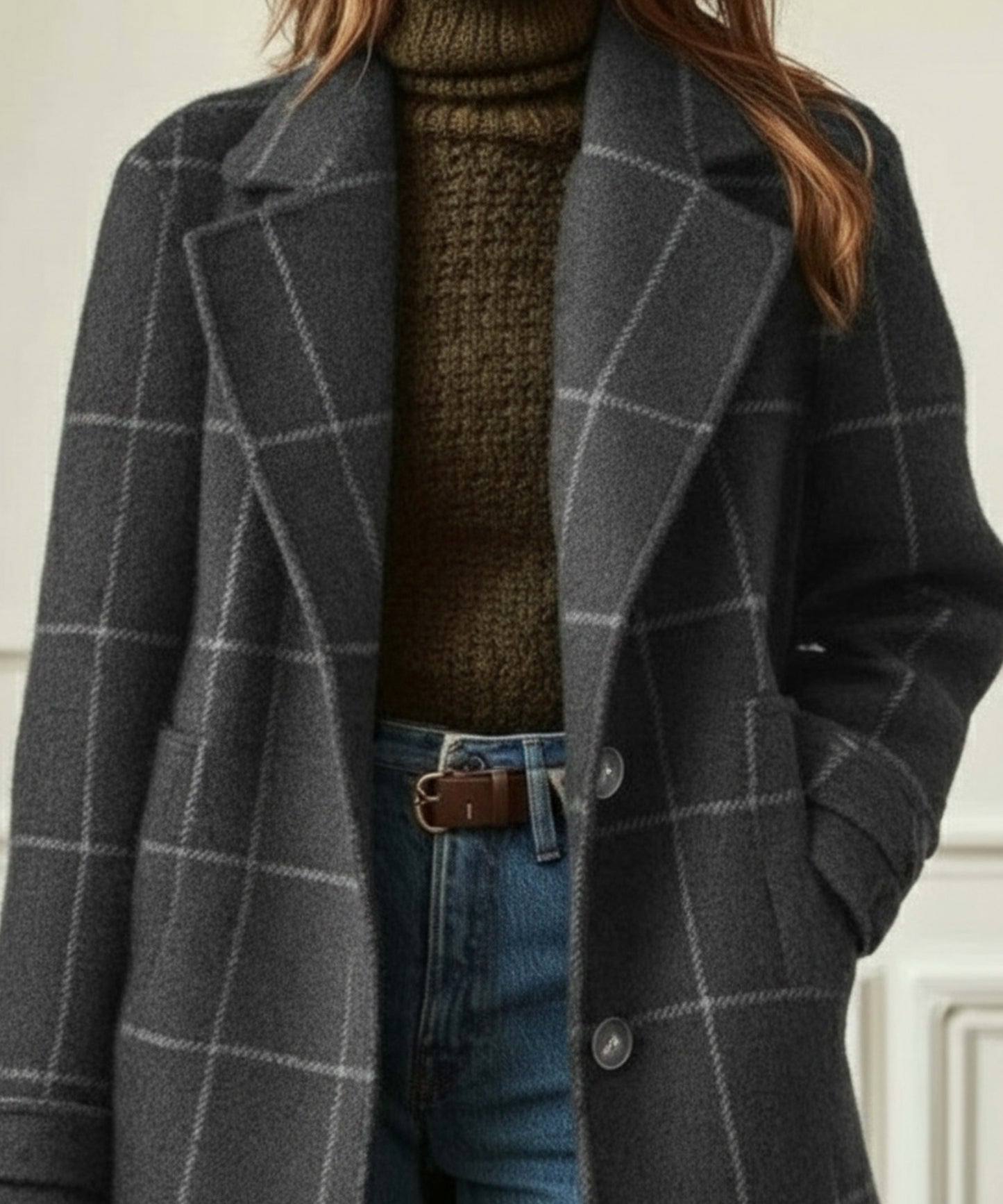 Liana Wool Blend Check Coat_5