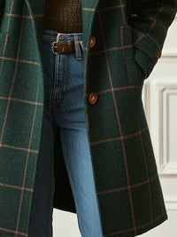 Liana Wool Blend Check Coat
