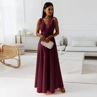 Priscilla Wrap V-Neck Maxi Wedding Guest Dress