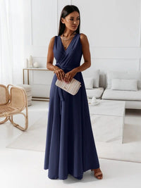 Priscilla Wrap V-Neck Maxi Wedding Guest Dress