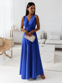 Priscilla Wrap V-Neck Maxi Wedding Guest Dress