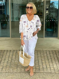Aliana Floral Chiffon Tunic Top