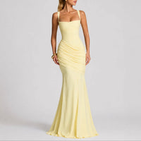 Antonella Ruched Square Neck Maxi Wedding Guest Dress