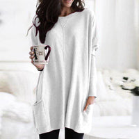 Hailey Thompson Relaxed Long Sleeve Round Neck Tunic Top