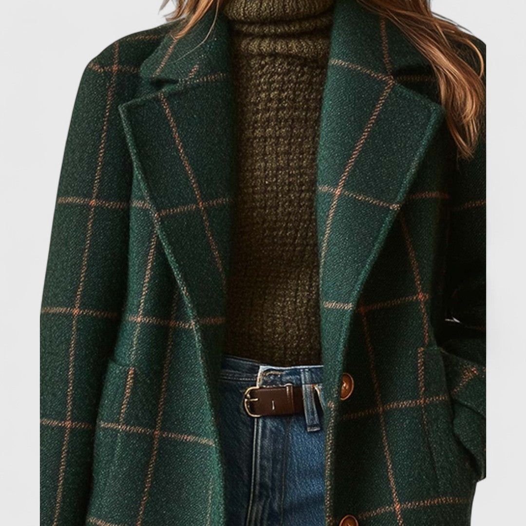 Eulalie Tailored Plaid Coat