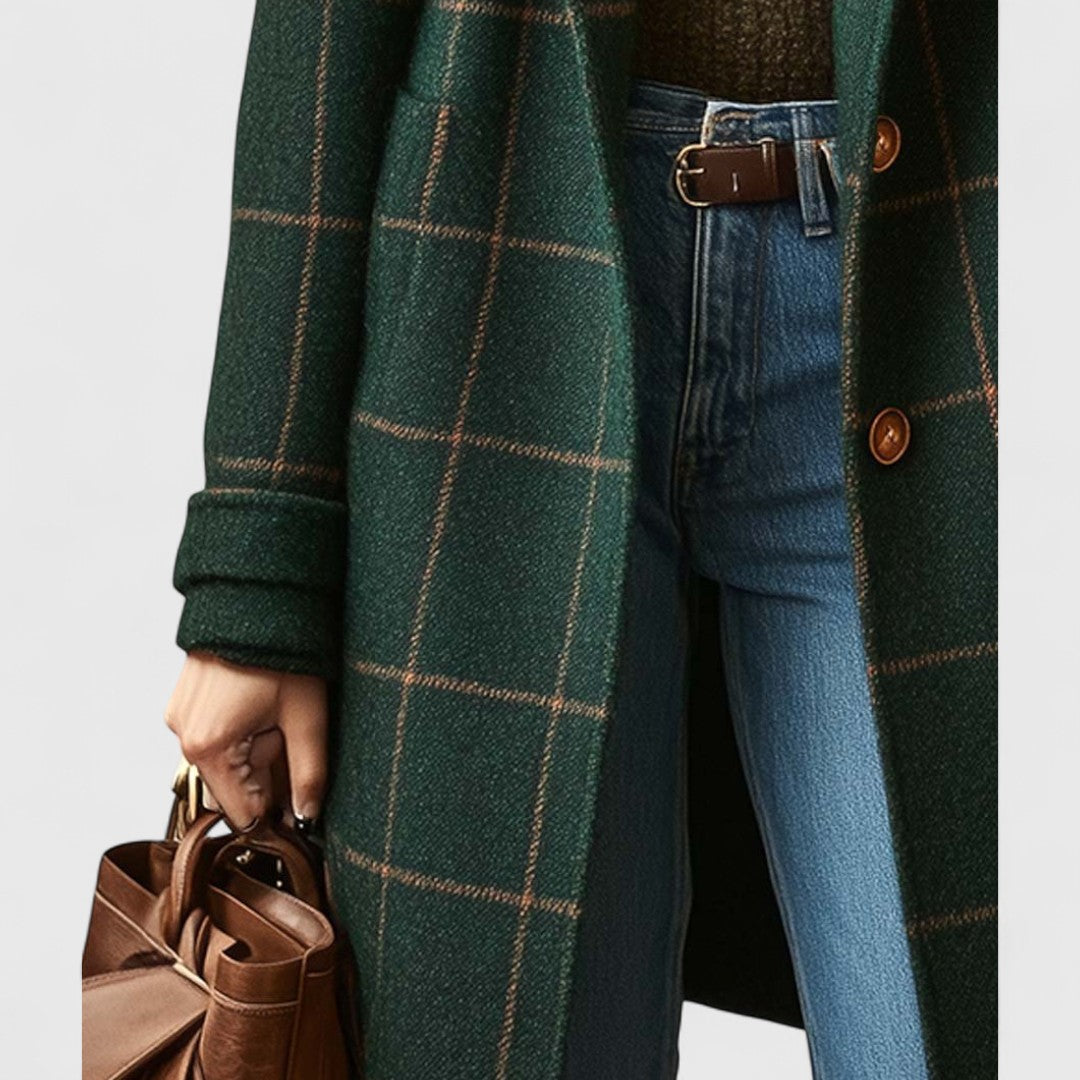 Eulalie Tailored Plaid Coat