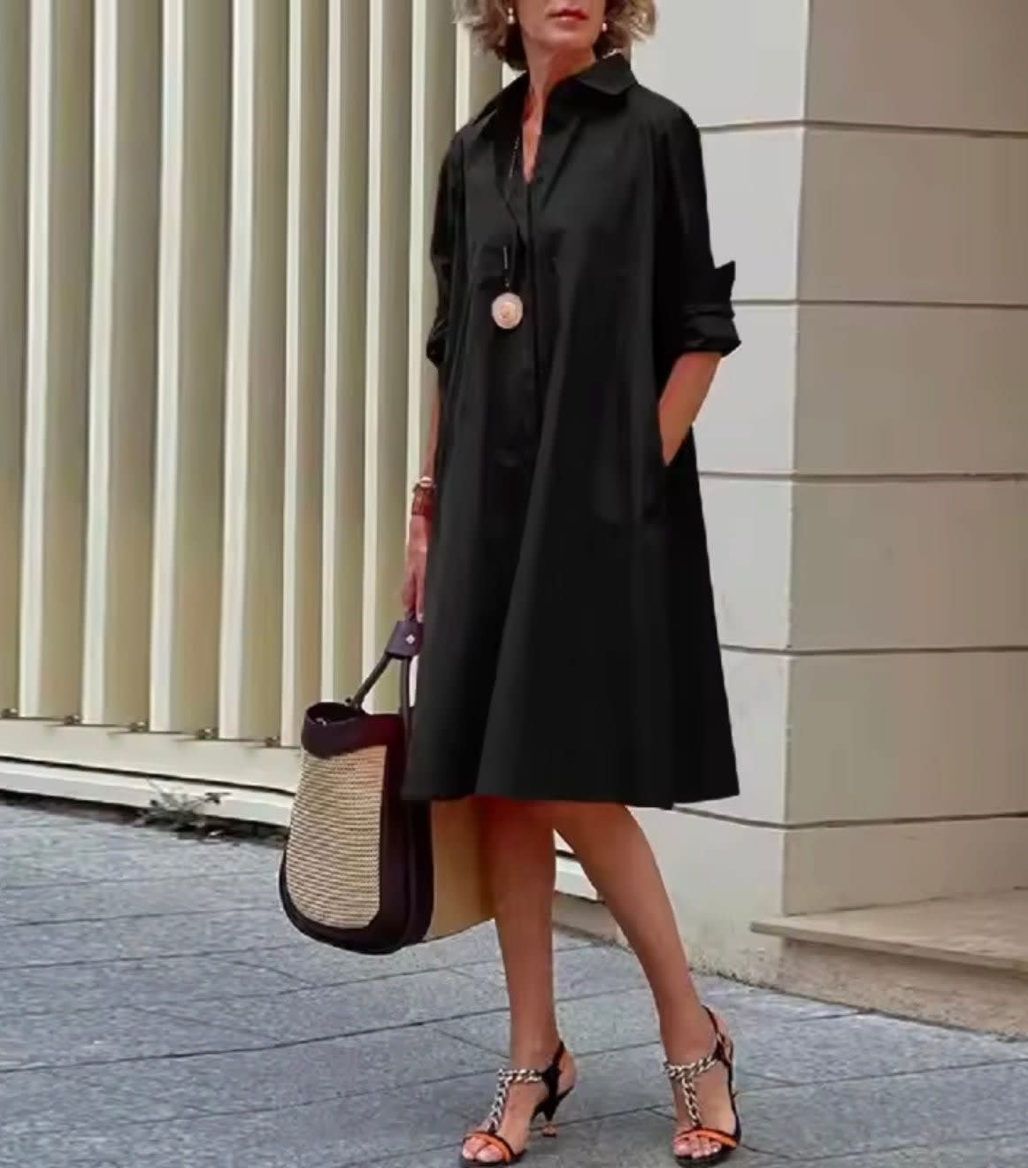 Gwendolen Cotton Blend Relaxed Midi Shirt Dress_2