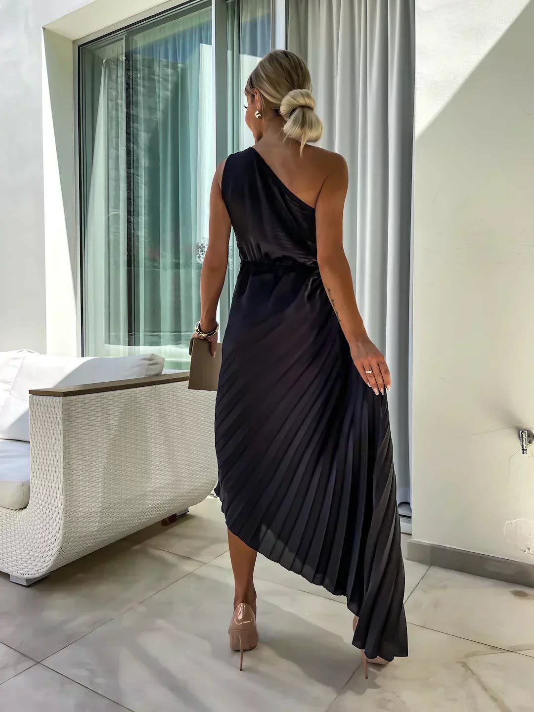 Briar Wedding Guest One-Shoulder Pleated Midi Dress_12