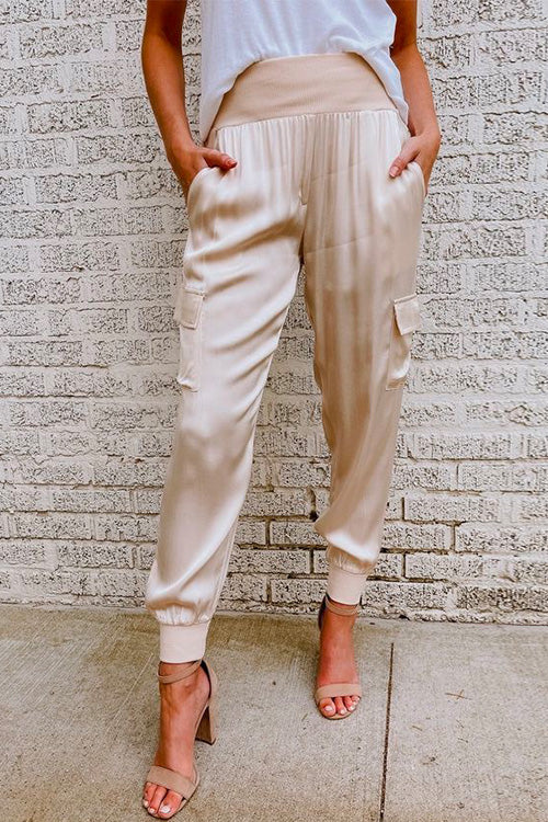 Jasmine Marshall High-Waist Cargo Jogger Pants Relaxed Fit